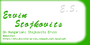 ervin stojkovits business card